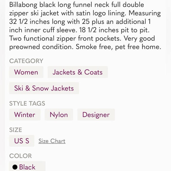 Billabong Double Zip Long Ski Jacket - Picture 11 of 11